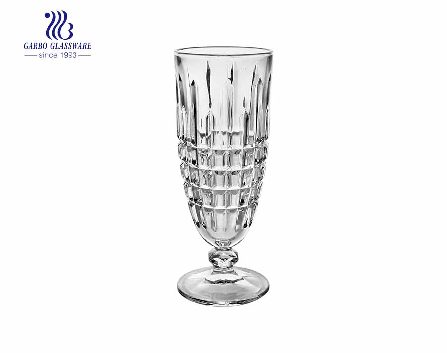 Bol de crème glacée en verre sans plomb 9 oz Motif gravé unique Coupe à dessert Verres à cocktail