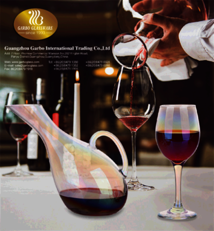 New design glassware set: Ion Plating Colorful Glass Wine Decanter Set