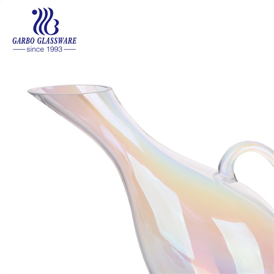 Nouvel ensemble de verrerie design: Ensemble de carafe à vin en verre coloré à placage ionique