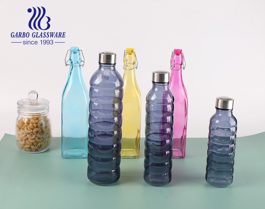 Colorful 500ml creactive water glass bottle juice beverage outdoolead free r sporty bottle