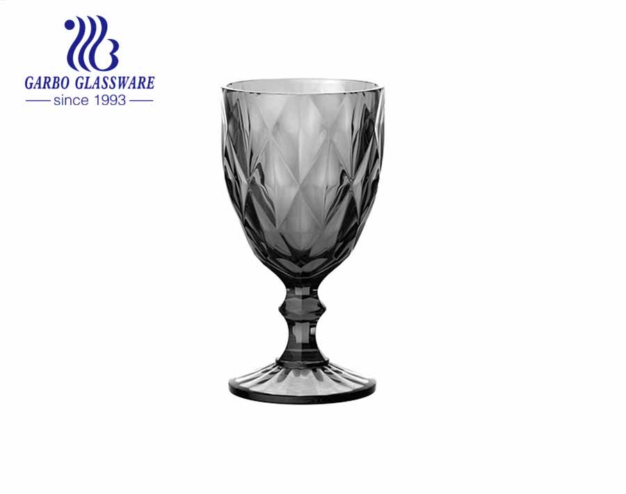 300ml spray color glass goblet for wine drinking with high quality customized wholesale glassware