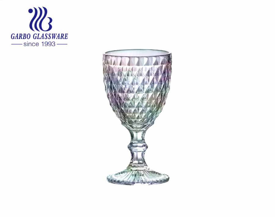 300 ml große Diamant-Design-Glasbecher zum Trinken von Wein und Saft für Restaurants