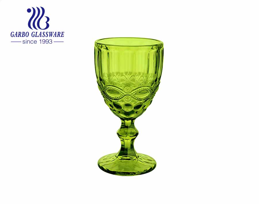 10oz high end colored goblets glassware for home decoration wholesale