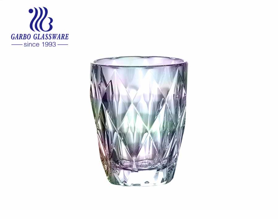 9oz high quality ion plating glass tumblers for water and tea drinking hot sale brazil glassware