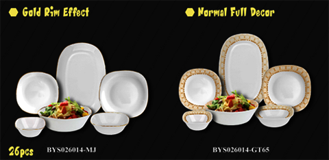 Garbo's new and most popular opal glass dinner sets