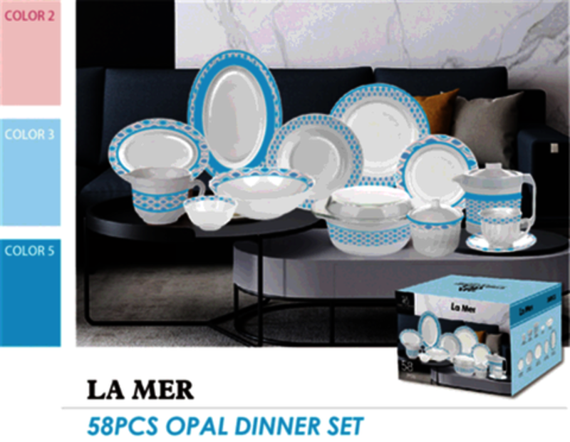 Garbo's new and most popular opal glass dinner sets