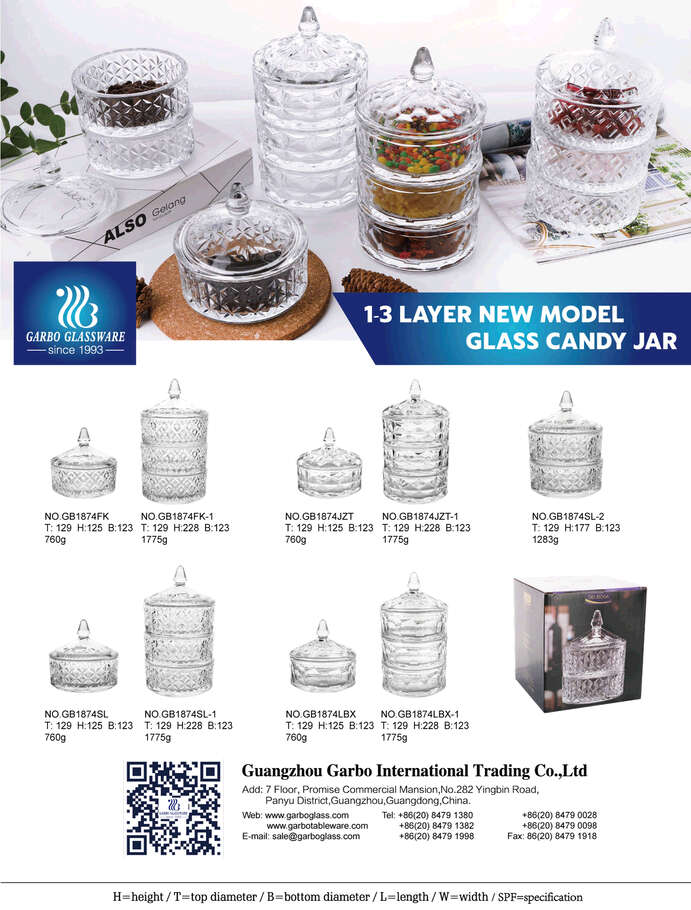 Garbo New Design Glass Candy Jars
