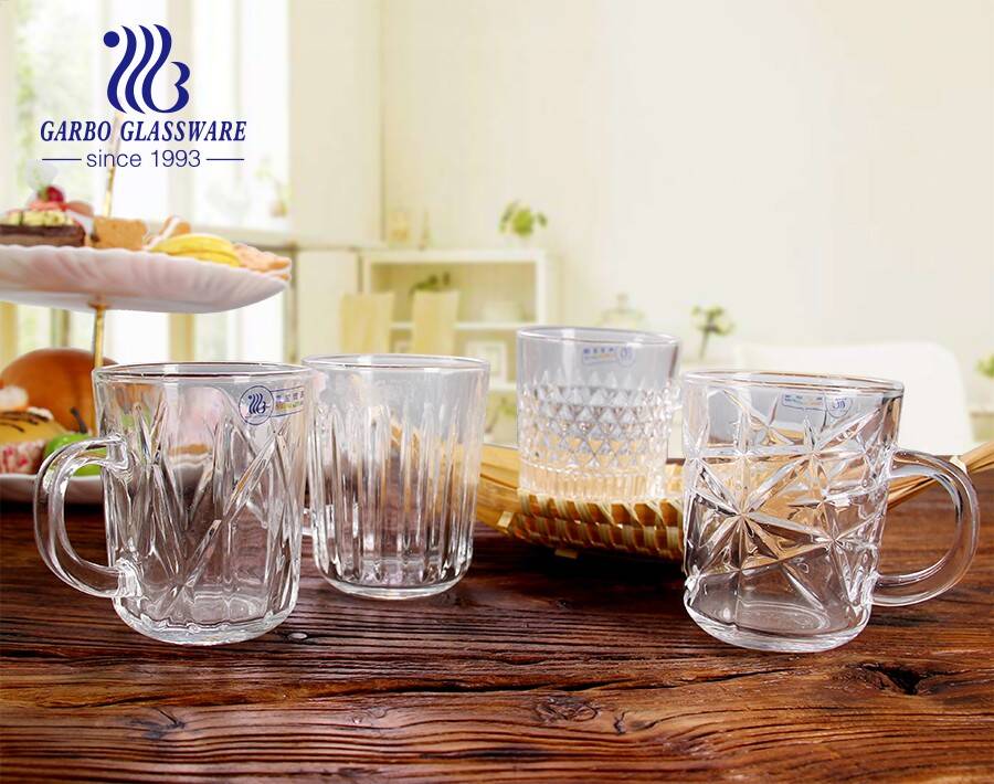 8 Unzen klassische Glas-Kaffeetassen mit GARBO-Patentdesigns Glasbecher aus dem Nahen Osten mit Griff