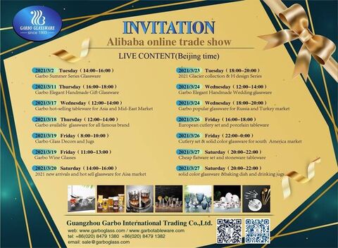 Garbo Alibaba Março Online Trade Show Updating