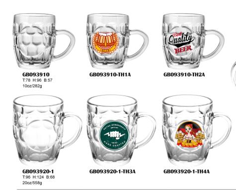 Canecas de cerveja de vidro estilo abacaxi com decalque do logotipo de vidro impresso personalizado