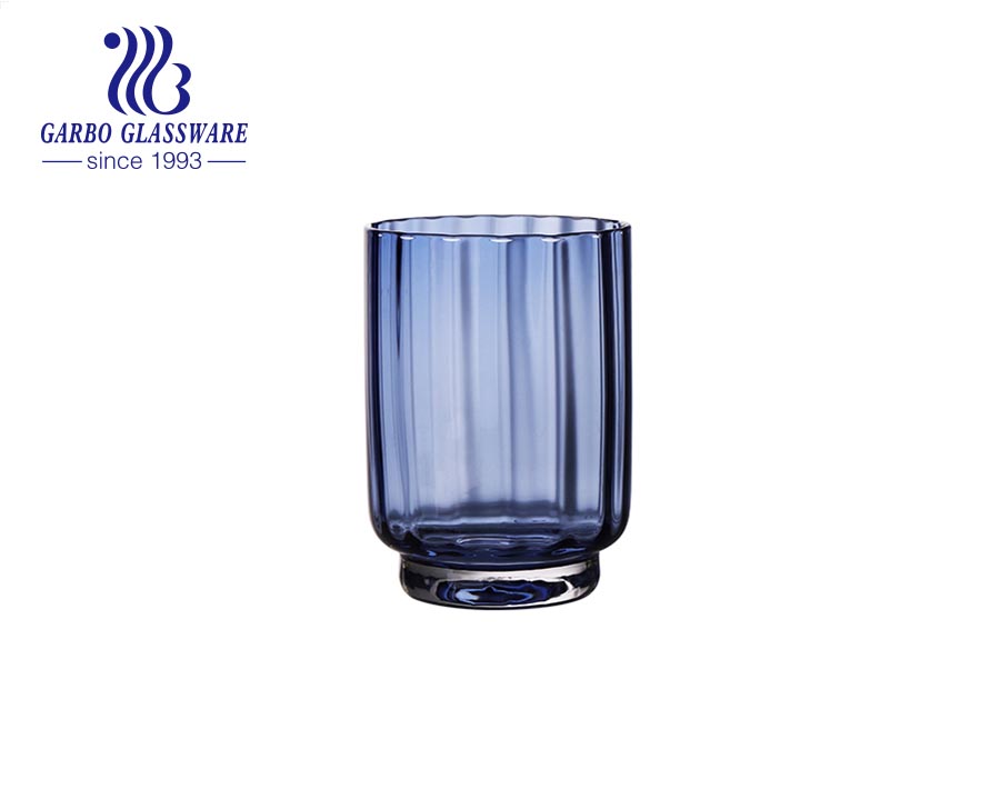 أواني زجاجية زرقاء اللون ذات جودة عالية 400 مل لشرب عصير الماء