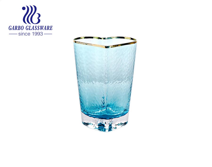 Vasos calientes hechos a mano del jugo de la venta de la forma del corazón del color del color azul 250ml