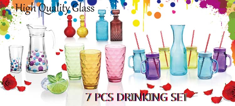 Classic rock glass cup milk shake cup stemless glass juice tumbler with multi colors