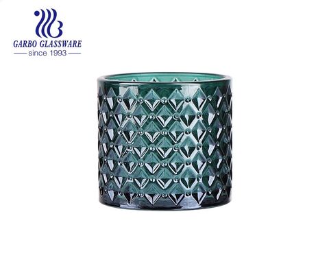 Suporte de vela Tealight de vidro verde para mesa central decoração de quarto de casamento