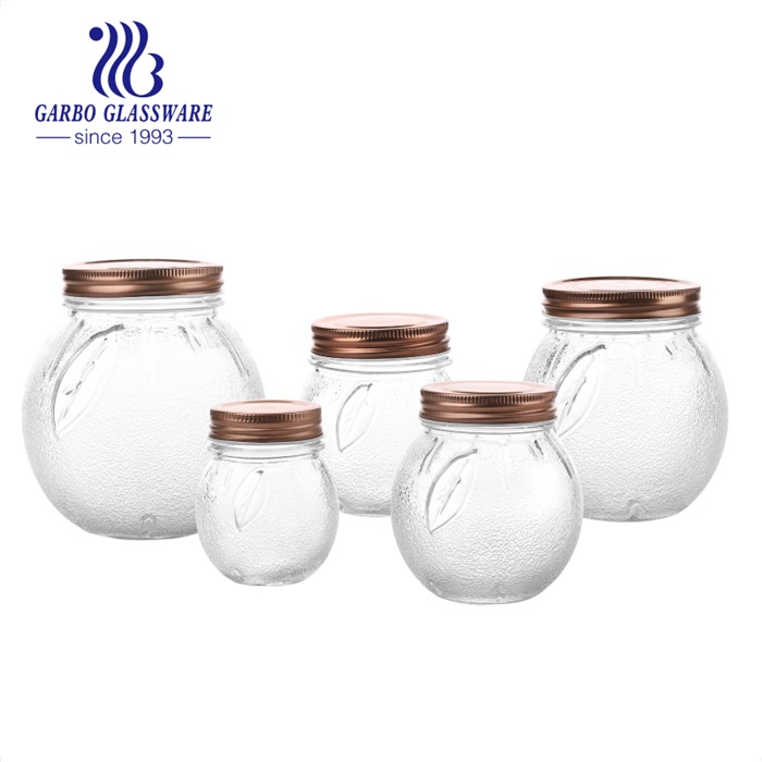 Nice storage jars recommended: Glass storage container jars with rose gold metal lid