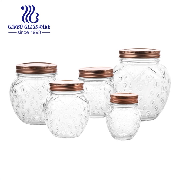 Nice storage jars recommended: Glass storage container jars with rose gold metal lid
