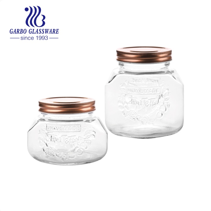 Nice storage jars recommended: Glass storage container jars with rose gold metal lid