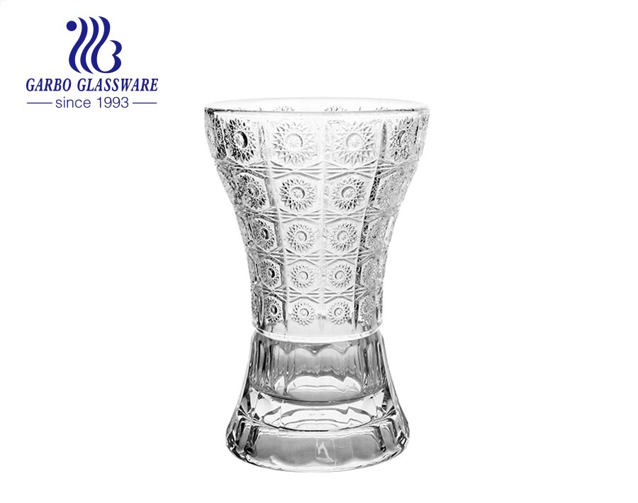 سطح المنضدة تصميم الماس 7.5 بوصة ارتفاع الزجاج حامل فلورا الزجاج إناء زجاجي تخزين كأس