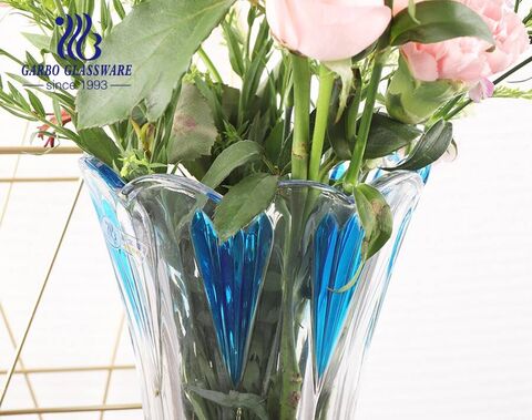 strong and heavy base floor top  glass vase colored glass flora glasses holder