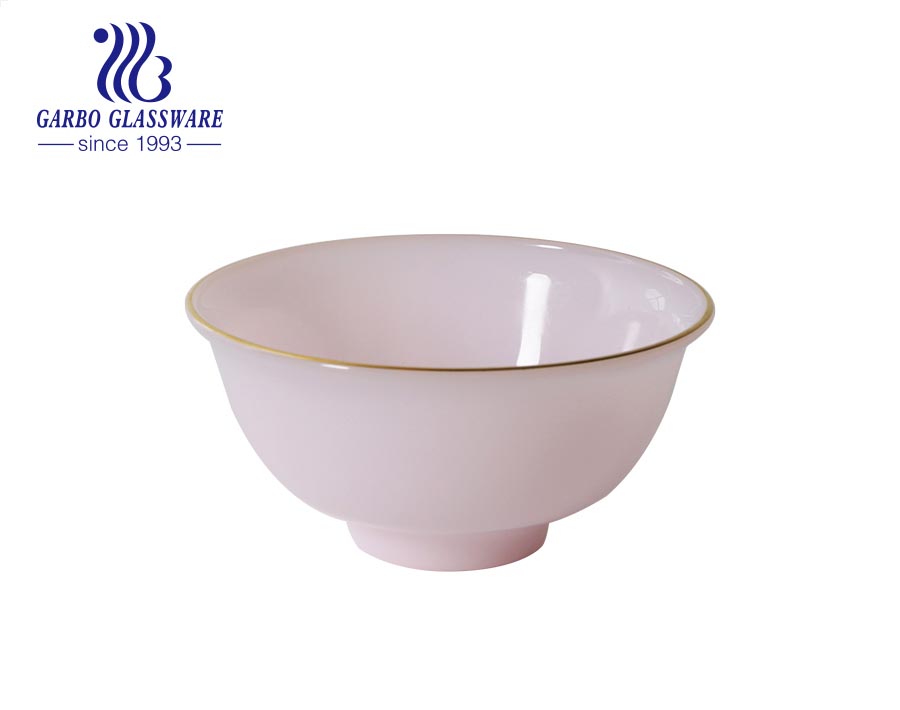 Wholesale purple color glass rice bowls for household kitchen utensils