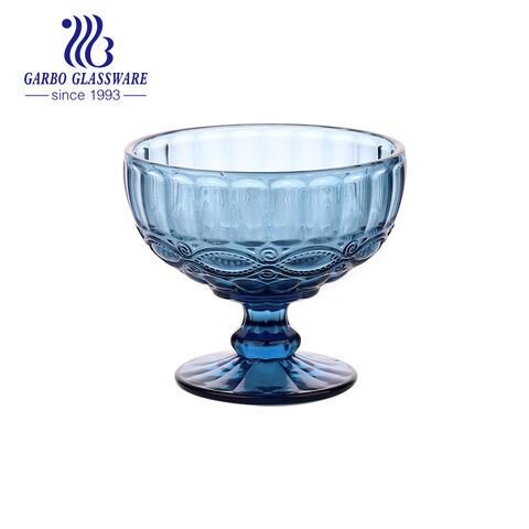 luxury solid color glass ice cream glass cup