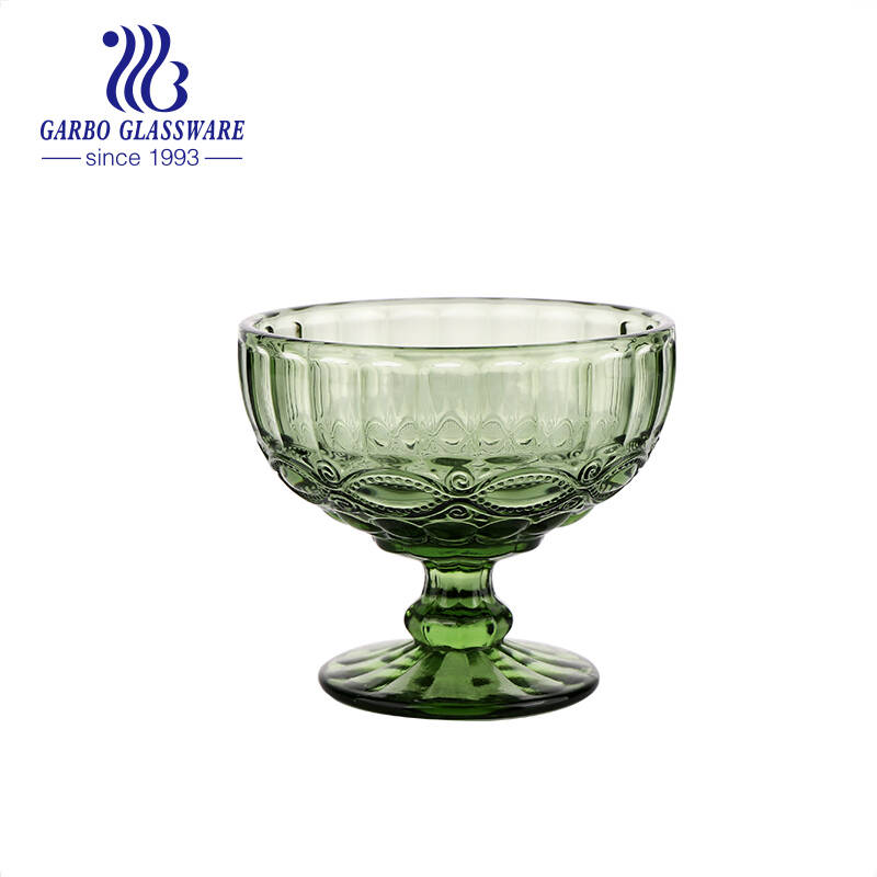 luxury solid color glass ice cream glass cup