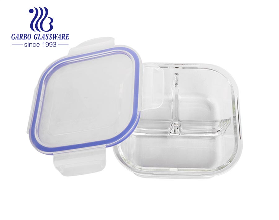 Hot sales high borosilicate glass Food container lunch Box with Plastic Lid