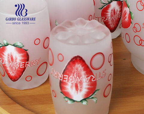 7pcs frosted and decals glass drinking set for water juice with high quality