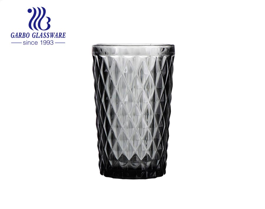 350ml high quality black solid color glass tumblers for water drinking