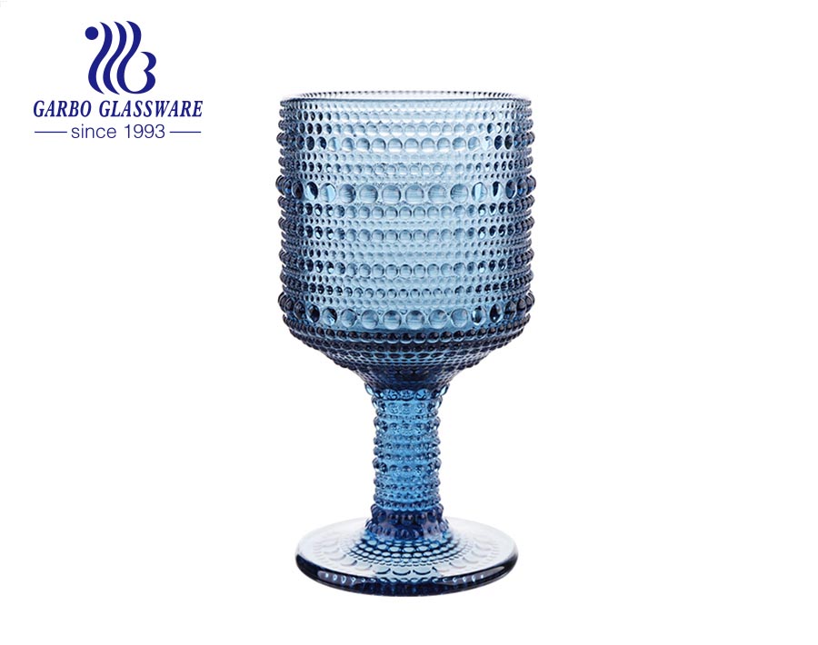 300ml blauer Punkt Design Glasbecher zum Weintrinken