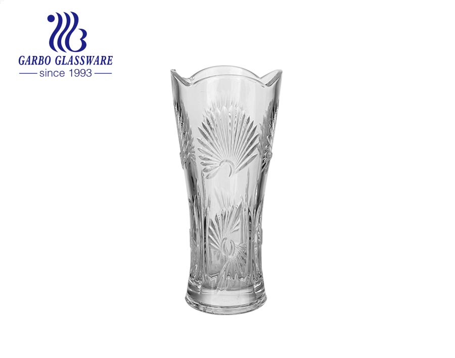 235mm hauteur Chin Factory Clear porte-vase en verre transparent parti hôtel utiliser élégant et mode porte-fleurs en verre porte-collection