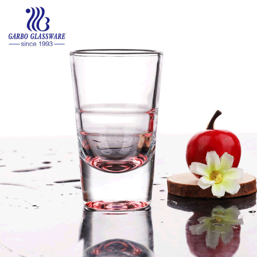 Elegant Design And Logo Customized 2-Ounce Shot Glasses With Heavy Base And Cone Shaped Clear Shot Glasses Set