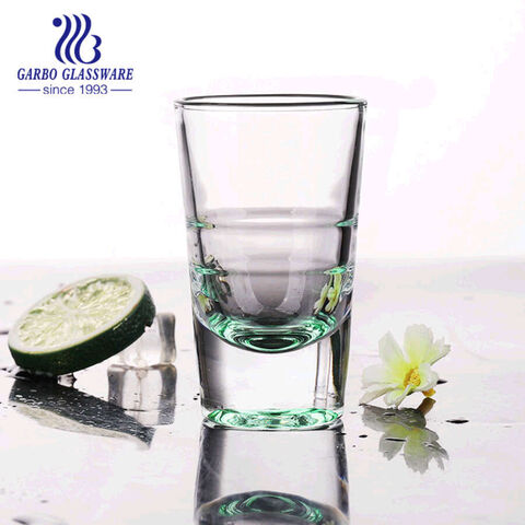 Elegant Design And Logo Customized 2-Ounce Shot Glasses With Heavy Base And Cone Shaped Clear Shot Glasses Set