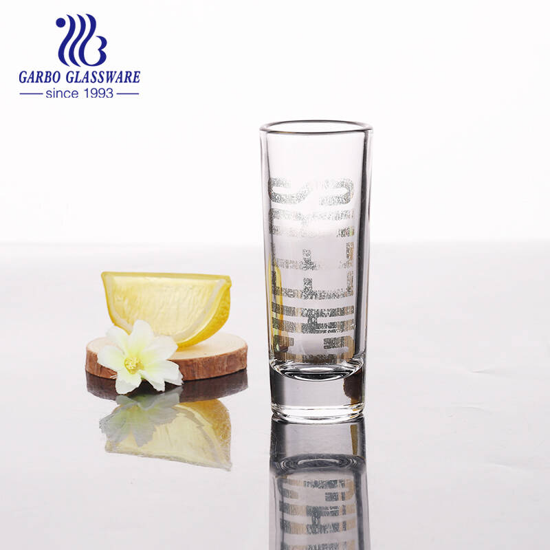 Elegant Design And Logo Customized 2-Ounce Shot Glasses With Heavy Base And Cone Shaped Clear Shot Glasses Set