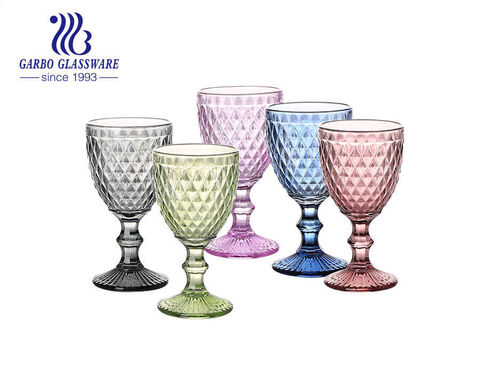 300ml high quality spray color glass goblets for wine drinking tableware glassware