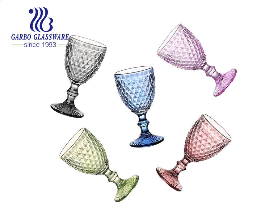 10oz high quality glass goblets for home using customized tableware spray color