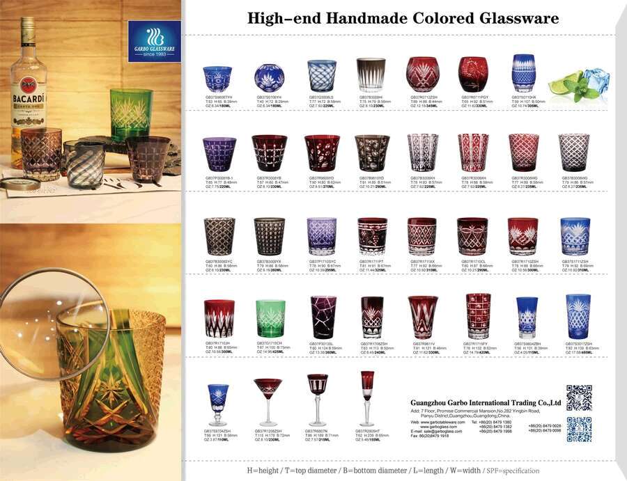 GARBOマンスリープロモーション：手作りスタイルの豪華な色付きガラスカップ