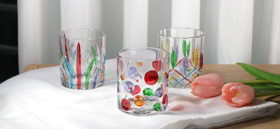 GARBOマンスリープロモーション：手作りスタイルの豪華な色付きガラスカップ