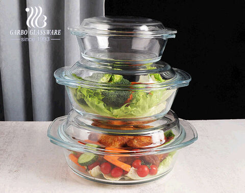 550ml high borosilicate pyrex baking glass casserole with lid with