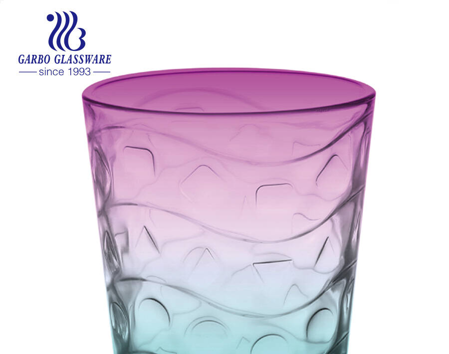 Tazza da tè con bicchiere da acqua colorato con design interno classico da 16 once