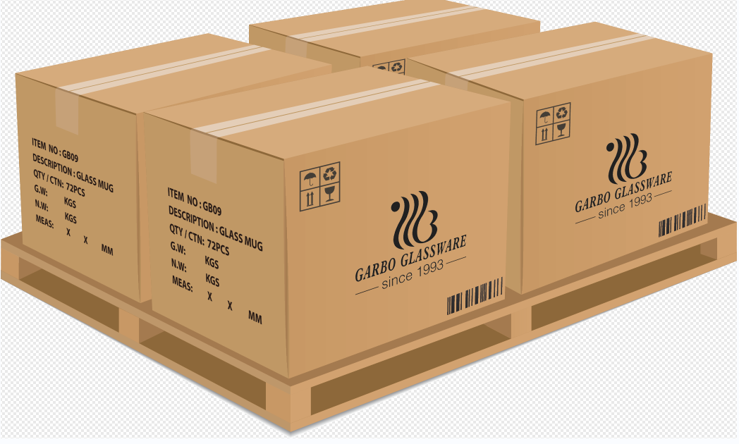 What are the common export packaging of glass products?