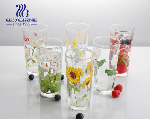 Manufacturer cheap 10 oz highball glass tumbler African market beverage glass cup with logo printing