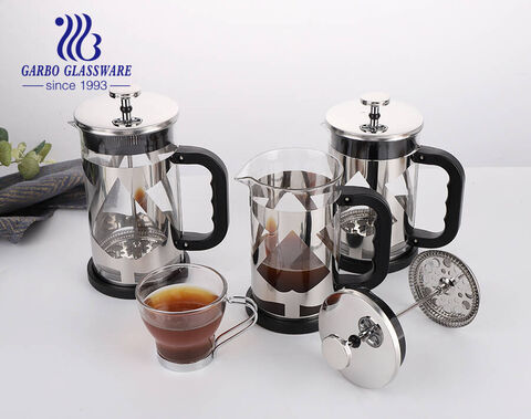 Máy pha cà phê Golden French Press sang trọng Bình thủy tinh lớn có nắp và bộ lọc bằng thép không gỉ