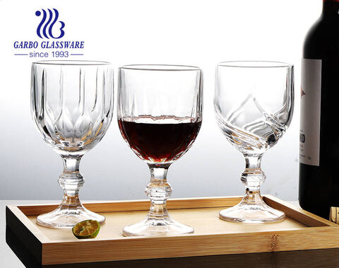 10oz 300ml high quality new engraved design wine glass goblet for bar and restaurant