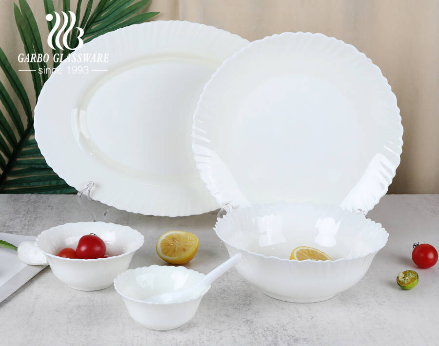 1000ml Cost-Effective Customized Color Opal Glass Dish Bowl Tableware with Multi Purposes