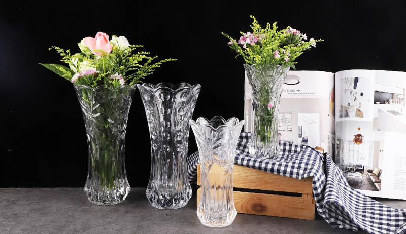 Фабрика оптом тюльпан дизайн стеклянная ваза для декора