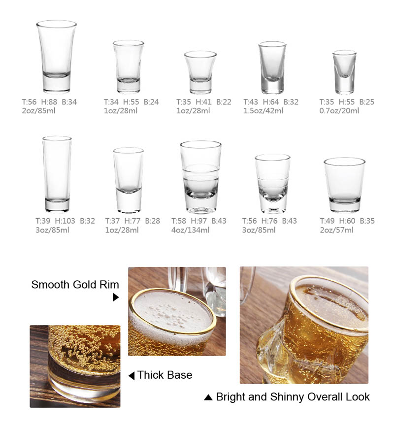 50 ml klares Schnapsglas hergestellt in China
