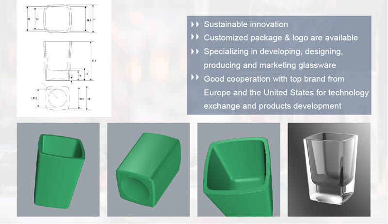 Прозрачная рюмка 50 мл, сделанная в Китае