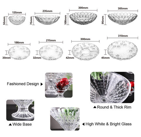 Glass Fruit Plate for Home Decoration