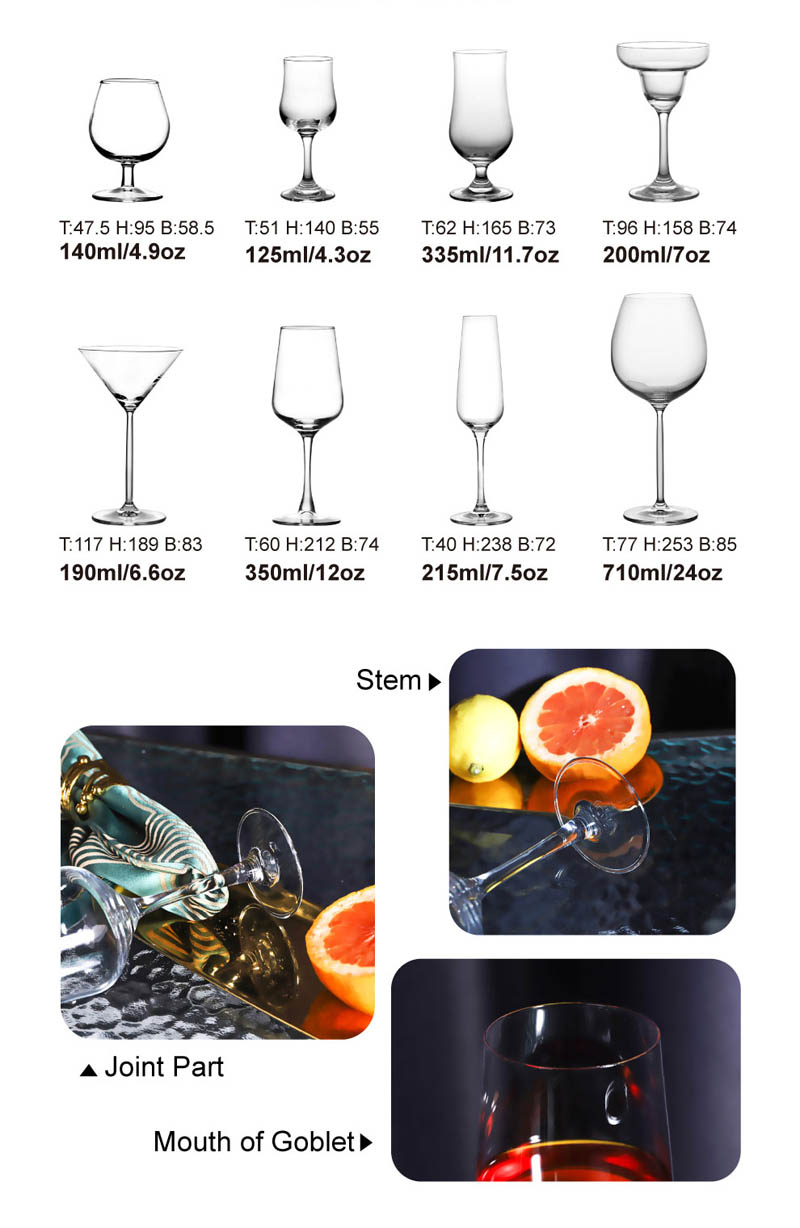 Ordine regalo Bicchiere da vino bianco trasparente alto con motivo dipinto a mano